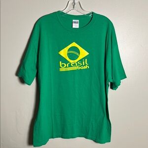 Brasil Bash Green Logo T-Shirt Gildan Cotton Y2K Men’s Size XL. Brazil Bash